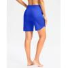 imageG Gradual Womens 7quot High Waisted Swim Board Shorts with Pockets Quick Dry Beach Swimming Shorts for Women with LinerBlue