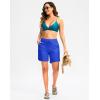imageG Gradual Womens 7quot High Waisted Swim Board Shorts with Pockets Quick Dry Beach Swimming Shorts for Women with LinerBlue