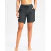 imageG Gradual Womens 7quot High Waisted Swim Board Shorts with Pockets Quick Dry Beach Swimming Shorts for Women with LinerDark Grey