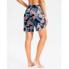 imageG Gradual Womens 7quot High Waisted Swim Board Shorts with Pockets Quick Dry Beach Swimming Shorts for Women with LinerNavy Flower