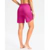 imageG Gradual Womens 7quot High Waisted Swim Board Shorts with Pockets Quick Dry Beach Swimming Shorts for Women with LinerRosy