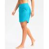 imageG Gradual Womens 7quot High Waisted Swim Board Shorts with Pockets Quick Dry Beach Swimming Shorts for Women with LinerSky Blue