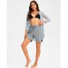 imageG Gradual Womens 7quot Quick Dry High Waisted Swim Board Shorts with Zipper Pockets UPF 50 Beach Shorts for Women with LinerLight Grey