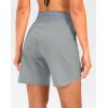 imageG Gradual Womens 7quot Quick Dry High Waisted Swim Board Shorts with Zipper Pockets UPF 50 Beach Shorts for Women with LinerLight Grey