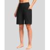 imageG Gradual Womens 9quot Long Swim Board Shorts with Pockets High Waisted Knee Length Beach Swimming Shorts for Women with LinerBlack