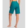 imageG Gradual Womens 9quot Long Swim Board Shorts with Pockets High Waisted Knee Length Beach Swimming Shorts for Women with LinerLake Blue