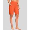 imageG Gradual Womens 9quot Long Swim Board Shorts with Pockets High Waisted Knee Length Beach Swimming Shorts for Women with LinerOrange