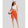 imageG Gradual Womens 9quot Long Swim Board Shorts with Pockets High Waisted Knee Length Beach Swimming Shorts for Women with LinerOrange