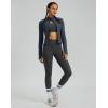 imageG Gradual Womens Cropped Workout Jacket Slim Fit Full Zip Athletic Running Gym Jackets for Women with Thumb Holes PocketsDusty BlueM