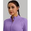 imageG Gradual Womens Cropped Workout Jacket Slim Fit Full Zip Athletic Running Gym Jackets for Women with Thumb Holes PocketsLavenderL