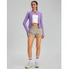 imageG Gradual Womens Cropped Workout Jacket Slim Fit Full Zip Athletic Running Gym Jackets for Women with Thumb Holes PocketsLavenderL