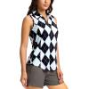 imageG Gradual Womens Golf Shirts Lightweight 14 Zip Collared Tank Top Sleeveless Polo Shirts for Tennis Pickleball CasualGrey Argyle