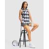 imageG Gradual Womens Golf Shirts Lightweight 14 Zip Collared Tank Top Sleeveless Polo Shirts for Tennis Pickleball CasualGrey Argyle