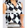 imageG Gradual Womens Golf Shirts Lightweight 14 Zip Collared Tank Top Sleeveless Polo Shirts for Tennis Pickleball CasualGrey Argyle