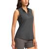 imageG Gradual Womens Golf Shirts Lightweight 14 Zip Collared Tank Top Sleeveless Polo Shirts for Tennis Pickleball CasualHeather Charcoal Grey