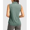 imageG Gradual Womens Golf Shirts Lightweight 14 Zip Collared Tank Top Sleeveless Polo Shirts for Tennis Pickleball CasualHeather Grey Sage