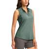 imageG Gradual Womens Golf Shirts Lightweight 14 Zip Collared Tank Top Sleeveless Polo Shirts for Tennis Pickleball CasualHeather Grey Sage