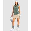 imageG Gradual Womens Golf Shirts Lightweight 14 Zip Collared Tank Top Sleeveless Polo Shirts for Tennis Pickleball CasualHeather Grey Sage