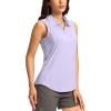 imageG Gradual Womens Golf Shirts Lightweight 14 Zip Collared Tank Top Sleeveless Polo Shirts for Tennis Pickleball CasualHeather Light Purple