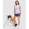 imageG Gradual Womens Golf Shirts Lightweight 14 Zip Collared Tank Top Sleeveless Polo Shirts for Tennis Pickleball CasualHeather Light Purple