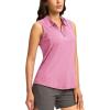 imageG Gradual Womens Golf Shirts Lightweight 14 Zip Collared Tank Top Sleeveless Polo Shirts for Tennis Pickleball CasualHeather Light Rose