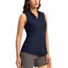 imageG Gradual Womens Golf Shirts Lightweight 14 Zip Collared Tank Top Sleeveless Polo Shirts for Tennis Pickleball CasualHeather Navy