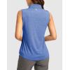 imageG Gradual Womens Golf Shirts Lightweight 14 Zip Collared Tank Top Sleeveless Polo Shirts for Tennis Pickleball CasualHeather Royal Blue