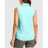 imageG Gradual Womens Golf Shirts Lightweight 14 Zip Collared Tank Top Sleeveless Polo Shirts for Tennis Pickleball CasualHeather Sky Blue
