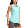 imageG Gradual Womens Golf Shirts Lightweight 14 Zip Collared Tank Top Sleeveless Polo Shirts for Tennis Pickleball CasualHeather Sky Blue