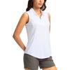 imageG Gradual Womens Golf Shirts Lightweight 14 Zip Collared Tank Top Sleeveless Polo Shirts for Tennis Pickleball CasualHeather White