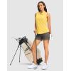 imageG Gradual Womens Golf Shirts Lightweight 14 Zip Collared Tank Top Sleeveless Polo Shirts for Tennis Pickleball CasualHeather Yellow