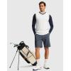 imageMens Golf Dress Shorts 7quot 9quot Stretch Casual Work Flat Front Shorts for Men with 3 Pockets Quick DryDusty Blue