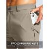 imageMens Golf Pants  30quot32quot34quot Slim Fit Stretch Lightweight Dress Pants for Men with Zipper Pockets Casual WorkCarbon Dust