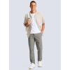 imageMens Golf Pants  30quot32quot34quot Slim Fit Stretch Lightweight Dress Pants for Men with Zipper Pockets Casual WorkLight Grey