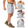 imageMens Hiking Cargo Shorts Stretch Quick Dry Outdoor Tactical Shorts for Men with Multi Pocket for Fishing CasualLight Grey