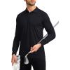 imageMens Polo Shirt Long Sleeve Golf Shirts Lightweight UPF 50 Sun Protection Cool Shirts for Men Work Fishing OutdoorBlack