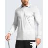 imageMens Polo Shirt Long Sleeve Golf Shirts Lightweight UPF 50 Sun Protection Cool Shirts for Men Work Fishing OutdoorBlack Dot