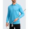 imageMens Polo Shirt Long Sleeve Golf Shirts Lightweight UPF 50 Sun Protection Cool Shirts for Men Work Fishing OutdoorBlue