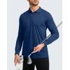 imageMens Polo Shirt Long Sleeve Golf Shirts Lightweight UPF 50 Sun Protection Cool Shirts for Men Work Fishing OutdoorDark Blue