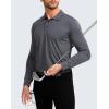 imageMens Polo Shirt Long Sleeve Golf Shirts Lightweight UPF 50 Sun Protection Cool Shirts for Men Work Fishing OutdoorDark Grey