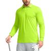 imageMens Polo Shirt Long Sleeve Golf Shirts Lightweight UPF 50 Sun Protection Cool Shirts for Men Work Fishing OutdoorFluorescent Green