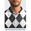 imageMens Polo Shirt Long Sleeve Golf Shirts Lightweight UPF 50 Sun Protection Cool Shirts for Men Work Fishing OutdoorGrey Argyle