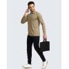 imageMens Polo Shirt Long Sleeve Golf Shirts Lightweight UPF 50 Sun Protection Cool Shirts for Men Work Fishing OutdoorKhaki