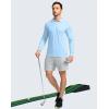 imageMens Polo Shirt Long Sleeve Golf Shirts Lightweight UPF 50 Sun Protection Cool Shirts for Men Work Fishing OutdoorLight Blue