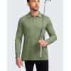 imageMens Polo Shirt Long Sleeve Golf Shirts Lightweight UPF 50 Sun Protection Cool Shirts for Men Work Fishing OutdoorOlive