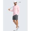 imageMens Polo Shirt Long Sleeve Golf Shirts Lightweight UPF 50 Sun Protection Cool Shirts for Men Work Fishing OutdoorPink