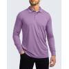 imageMens Polo Shirt Long Sleeve Golf Shirts Lightweight UPF 50 Sun Protection Cool Shirts for Men Work Fishing OutdoorPurple