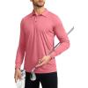 imageMens Polo Shirt Long Sleeve Golf Shirts Lightweight UPF 50 Sun Protection Cool Shirts for Men Work Fishing OutdoorRed