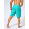 imageMens Swim Trunks Quick Dry Board Shorts with Zipper Pockets Beach Shorts Bathing Suits for Men  No Mesh LinerCyan