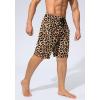 imageMens Swim Trunks Quick Dry Board Shorts with Zipper Pockets Beach Shorts Bathing Suits for Men  No Mesh LinerLeopard
